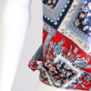 Multicolored boxed floral print shirt with waist bands - Image 3